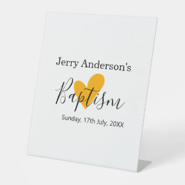 Catholic baptism kids modern simple QR minimal 台座サイン