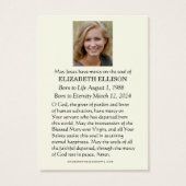 Catholic Blessed Mary Madonna Funeral Memorial (裏面)