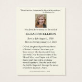 Catholic Blessed Mother Mary Funeral Prayer Card (裏面)