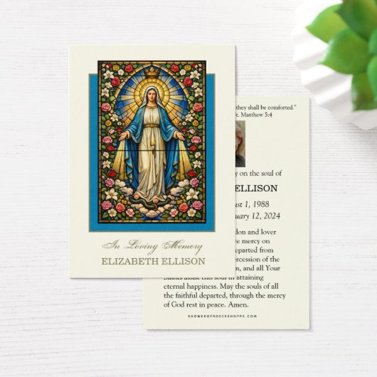 Catholic Blessed Mother Mary Funeral Prayer Card (デスク)