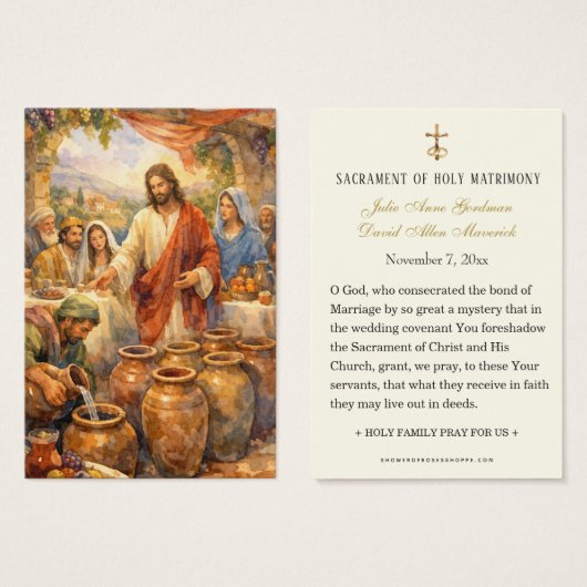 Catholic Cana Wedding Prayer Cards (正面&裏面)