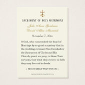 Catholic Cana Wedding Prayer Cards (裏面)
