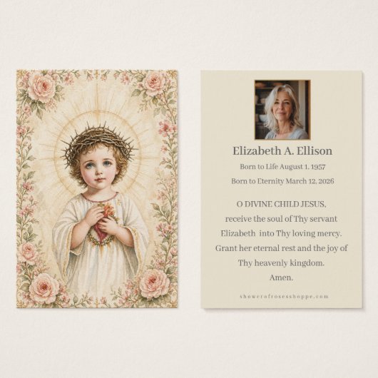 Catholic Child Jesus Funeral Memorial Prayer (正面&裏面)