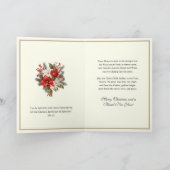 Catholic Christmas Eucharist Poinsettia Floral シーズンカード (内部)