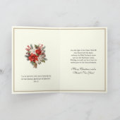 Catholic Christmas Eucharist Poinsettia Floral シーズンカード (内部)