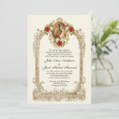 CATHOLIC CHRISTMAS POINSETTIA WEDDING INVITATIONS 招待状 (スタンド正面)
