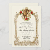 CATHOLIC CHRISTMAS POINSETTIA WEDDING INVITATIONS 招待状 (正面/裏面)