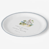 Catholic Church Tropical Wedding ペーパープレート (アングル)