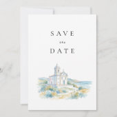 Catholic Church Watercolor Wedding セーブザデート (正面)