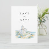 Catholic Church Watercolor Wedding セーブザデート (スタンド正面)