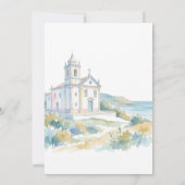 Catholic Church Watercolor Wedding 招待状 (裏面)