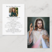 Catholic Divine Mercy Jesus Funeral Prayer Card 名刺 (正面/裏面)
