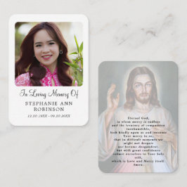  Catholic Divine Mercy Jesus Funeral Prayer Card 名刺