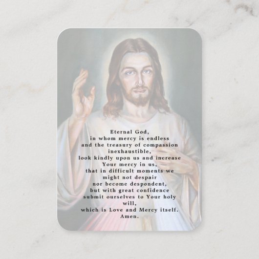 Catholic Divine Mercy Jesus Funeral Prayer Card 名刺 (裏面)