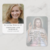 Catholic Divine Mercy Jesus Funeral Prayer Card 名刺 (正面/裏面)