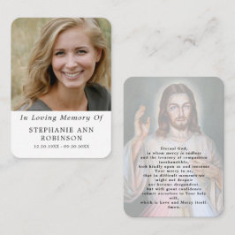  Catholic Divine Mercy Jesus Funeral Prayer Card 名刺