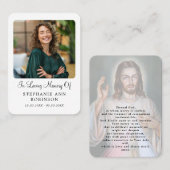  Catholic Divine Mercy Jesus Funeral Prayer Card 名刺 (正面/裏面)