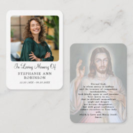  Catholic Divine Mercy Jesus Funeral Prayer Card 名刺