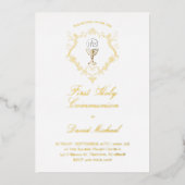 catholic first communion chalice crest 箔招待状 (正面)