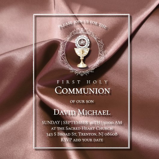 catholic first communion Eucharist アクリル招待状