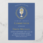 catholic first communion Eucharist 箔招待状 (正面)