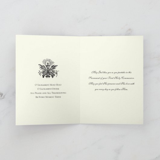 Catholic First Holy Communion Jesus Angels カード (内部)