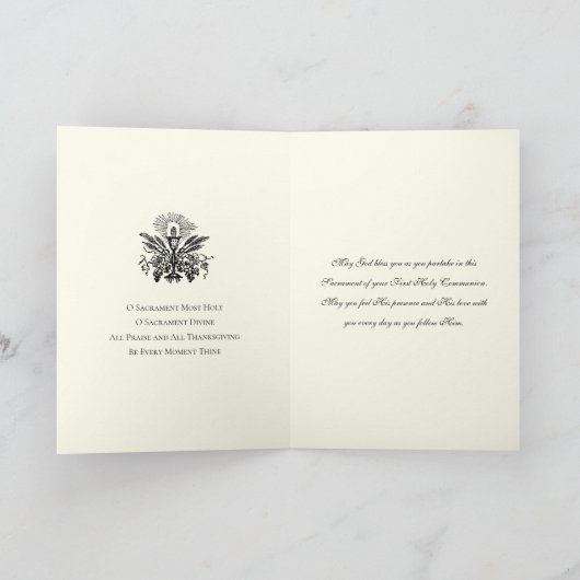 Catholic First Holy Communion Jesus Angels カード (内部)