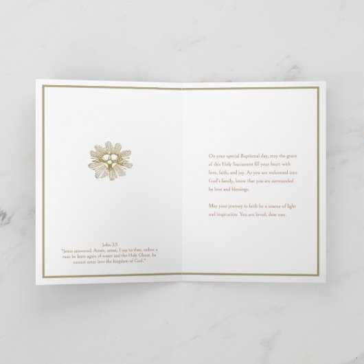 Catholic Floral Baptism Mary Jesus  カード (内部)
