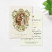 Catholic Floral Gold Wedding Holy Card (デスク)