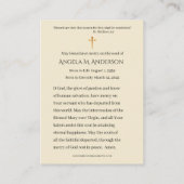 Catholic Funeral Blessed Mary Poinsettias 名刺 (裏面)