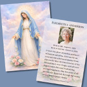 Catholic Funeral Mary Memorial Prayer Holy Card