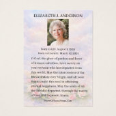 Catholic Funeral Mary Memorial Prayer Holy Card (裏面)