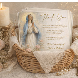Catholic Funeral Memorial Blessed Virgin Mary  サンキューカード