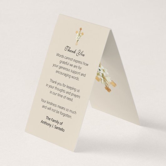 Catholic Funeral Virgin Mary Prayer Holy Card 名刺 (裏面)