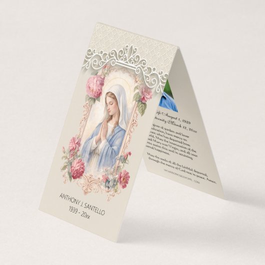Catholic Funeral Virgin Mary Prayer Holy Card 名刺 (正面)