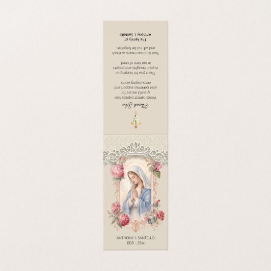 Catholic Funeral Virgin Mary Prayer Holy Card 名刺 (外部フラット)