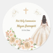 Catholic Girl Communion ラウンドシール (正面)