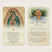 Catholic Guadalupe Memorial Prayer Cards (正面&裏面)