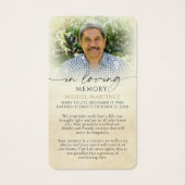 Catholic Guadalupe Memorial Prayer Cards (裏面)