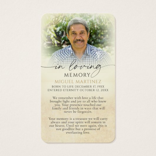 Catholic Guadalupe Memorial Prayer Cards (裏面)