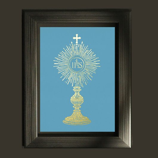catholic home decor small 5" x 7" Eucharist 箔招待状