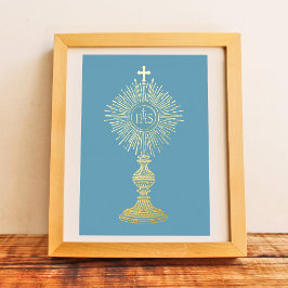 catholic home decor  small 5" x 7" Eucharist  箔招待状