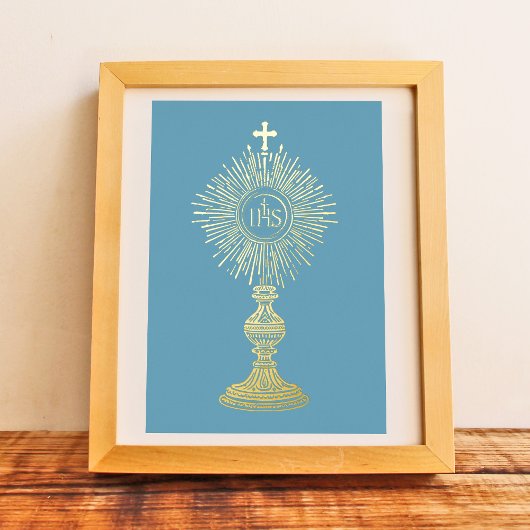 catholic home decor  small 5" x 7" Eucharist  箔招待状