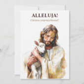 Catholic Jesus Christ Religious Polish Easter Card シーズンカード (正面)