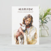 Catholic Jesus Christ Religious Polish Easter Card シーズンカード (スタンド正面)