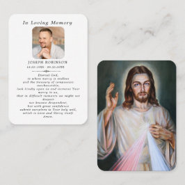 Catholic Jesus Divine Mercy Funeral Prayer Card 名刺