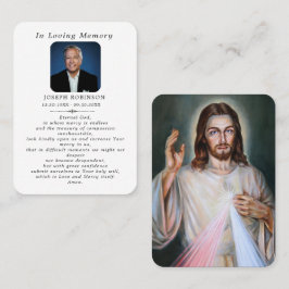 Catholic Jesus Divine Mercy Funeral Prayer Card 名刺