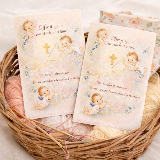 Catholic Knitter, Homemaker Embroidery Sewing ポストカード