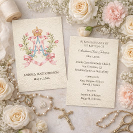 Catholic Marian Baptism Remembrance  エンクロージャーカード