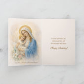 Catholic Mary and Jesus Religious Birthday Card カード (内部)